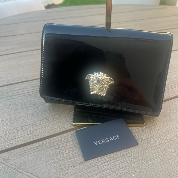 Versace Black Crossbody Bag with Gold Medusa Accent - Picture 4 of 8